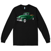 Black western green truck right 34 view Long Sleeve Tee - FaDigitalArtStudio