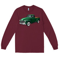Burgundy western green truck right 34 view Long Sleeve Tee - FaDigitalArtStudio