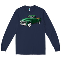 Navy western green truck right 34 view Long Sleeve Tee - FaDigitalArtStudio