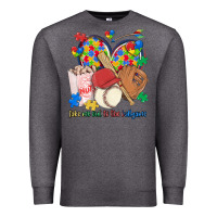Charcoal Heather take me out to the ballgame  autism baseball Premium Sweatshirt - MaliasSmallBusiness