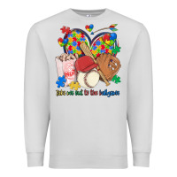 Dove Grey take me out to the ballgame  autism baseball Premium Sweatshirt - MaliasSmallBusiness