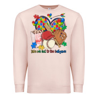 Pale Pink take me out to the ballgame  autism baseball Premium Sweatshirt - MaliasSmallBusiness