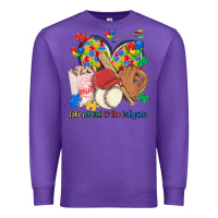 Purple take me out to the ballgame  autism baseball Premium Sweatshirt - MaliasSmallBusiness