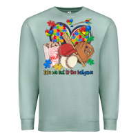 Seafoam take me out to the ballgame  autism baseball Premium Sweatshirt - MaliasSmallBusiness