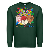 Sports Green take me out to the ballgame  autism baseball Premium Sweatshirt - MaliasSmallBusiness
