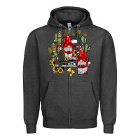 Charcoal Heather farm truck,noel gnome Zipper Hoodie - JahusDesignShop
