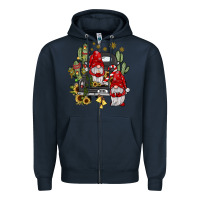 Navy farm truck,noel gnome Zipper Hoodie - JahusDesignShop