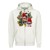 Oatmeal Heather farm truck,noel gnome Zipper Hoodie - JahusDesignShop