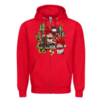 Red farm truck,noel gnome Zipper Hoodie - JahusDesignShop