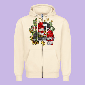 Farm Truck,noel Gnome Zipper Hoodie Designed By Jahusdesignshop