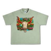 Oil Green western christmas bull skull Urban Heavy Tee - RanaPortraitStore