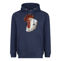 Navy Leghorn Rooster Head Heavyweight Hoodie - LillyAllenDesigns