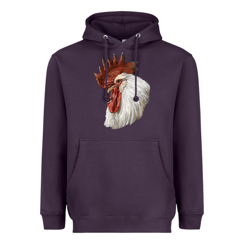 Leghorn Rooster Head Heavyweight Hoodie by LillyAllenDesigns | Teevron