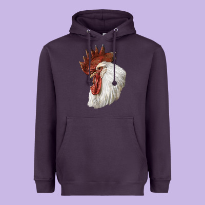 Leghorn Rooster Head Heavyweight Hoodie Designed By Lillyallendesigns