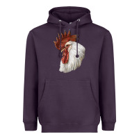 Plum Leghorn Rooster Head Heavyweight Hoodie - LillyAllenDesigns
