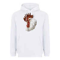 White Leghorn Rooster Head Heavyweight Hoodie - LillyAllenDesigns