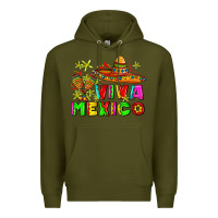 Army Green viva mexico Premium Hoodie - AdoDesignShop