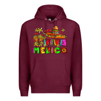 Burgundy viva mexico Premium Hoodie - AdoDesignShop