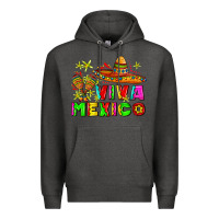 Charcoal Heather viva mexico Premium Hoodie - AdoDesignShop