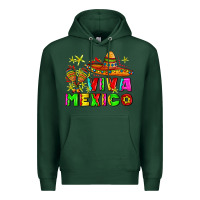 Sports Green viva mexico Premium Hoodie - AdoDesignShop