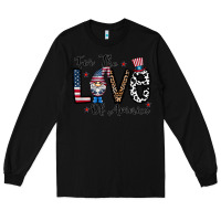 Black for the lovee of america gnome Long Sleeve Tee - CowhideDigitalArt