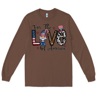 Chestnut for the lovee of america gnome Long Sleeve Tee - CowhideDigitalArt