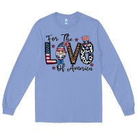 Colony Blue for the lovee of america gnome Long Sleeve Tee - CowhideDigitalArt