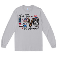 For The Lovee Of America Gnome Long Sleeve Tee | Teevron