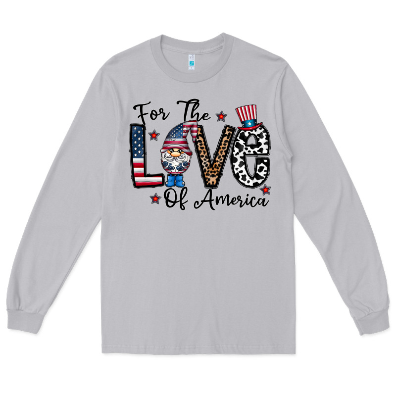 For The Lovee Of America Gnome Long Sleeve Tee by CowhideDigitalArt | Teevron