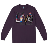 Plum for the lovee of america gnome Long Sleeve Tee - CowhideDigitalArt