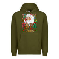 Army Green Papa Claus Christmas Premium Hoodie - NancyCooperArtShop