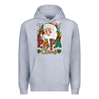 Heather Grey Papa Claus Christmas Premium Hoodie - NancyCooperArtShop