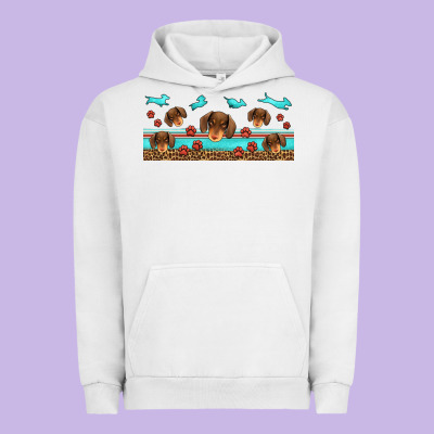 Dachshund Wiener Dog Urban Hoodie Designed By Jasminsmagicworld