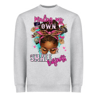 Minding My Own Small Business Afro Messy Bun Heavyweight Sweatshirt | Teevron