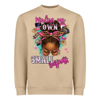 Mushroom minding my own small business afro messy bun Heavyweight Sweatshirt - texasbilliewilder
