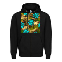 Black camouflage leopard gemstone seamless pattern Zipper Hoodie - BundleAndBundleShop