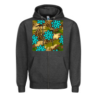 Charcoal Heather camouflage leopard gemstone seamless pattern Zipper Hoodie - BundleAndBundleShop