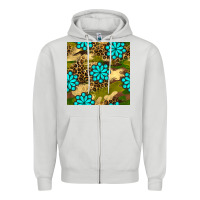 Dove Grey camouflage leopard gemstone seamless pattern Zipper Hoodie - BundleAndBundleShop