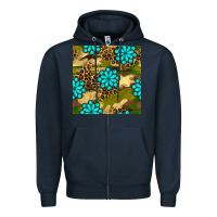 Navy camouflage leopard gemstone seamless pattern Zipper Hoodie - BundleAndBundleShop