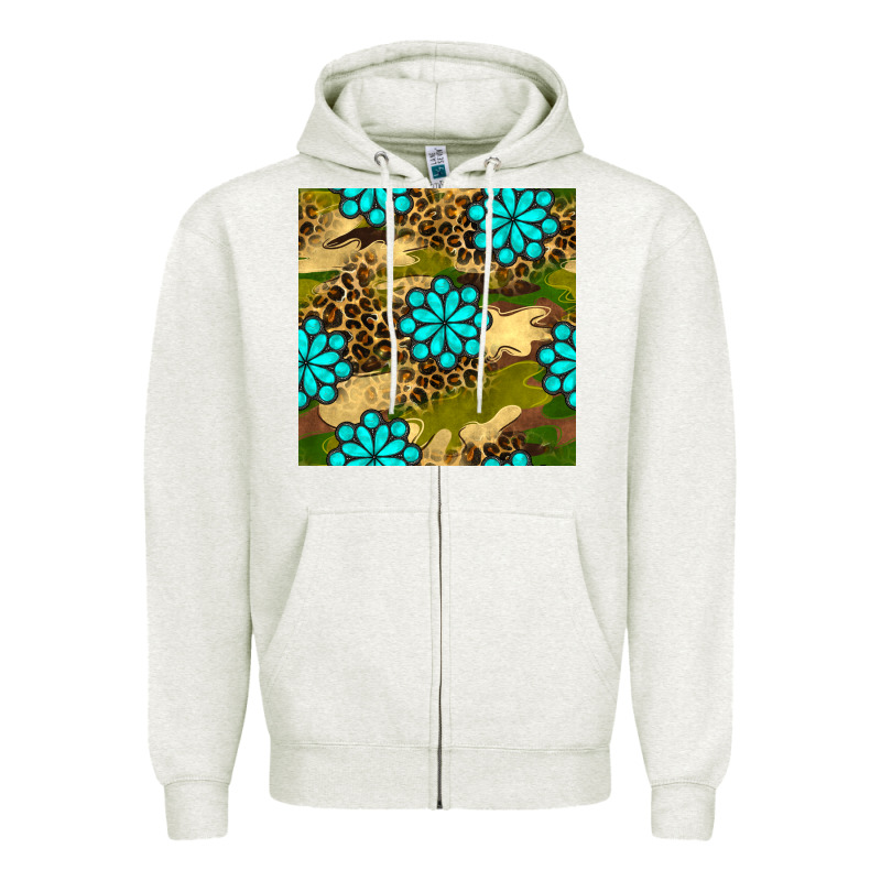 Camouflage Leopard Gemstone Seamless Pattern Zipper Hoodie by BundleAndBundleShop | Teevron