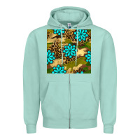 Seafoam camouflage leopard gemstone seamless pattern Zipper Hoodie - BundleAndBundleShop