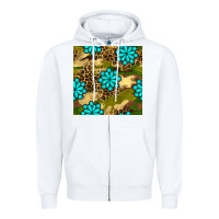 White camouflage leopard gemstone seamless pattern Zipper Hoodie - BundleAndBundleShop