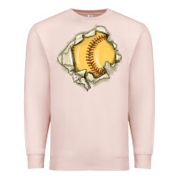 Pale Pink softball Premium Sweatshirt - MaliasSmallBusiness