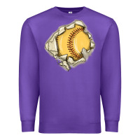 Purple softball Premium Sweatshirt - MaliasSmallBusiness
