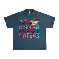 Midnight Navy start your morning with a cup of coffee Urban Heavy Tee - Zillion Design Studio