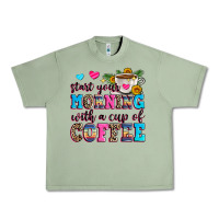 Oil Green start your morning with a cup of coffee Urban Heavy Tee - Zillion Design Studio