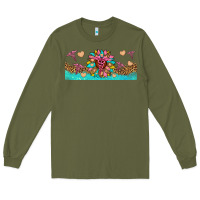 Army Green nurse sunflower libbey glass Long Sleeve Tee - HRA Design Shop