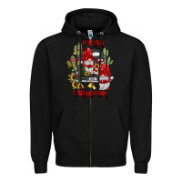 Black farm truck,merry christmas gnome Zipper Hoodie - JahusDesignShop