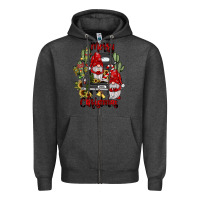 Charcoal Heather farm truck,merry christmas gnome Zipper Hoodie - JahusDesignShop