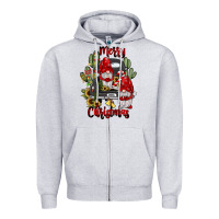 Heather Grey farm truck,merry christmas gnome Zipper Hoodie - JahusDesignShop